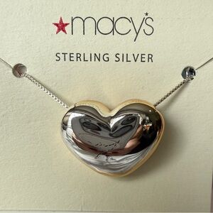 Macy’s Sterling Silver Heart Pendant Necklace – Elegant & Timeless